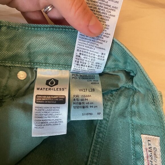 Green Levis 501 W27 L28 - Picture 4 of 4